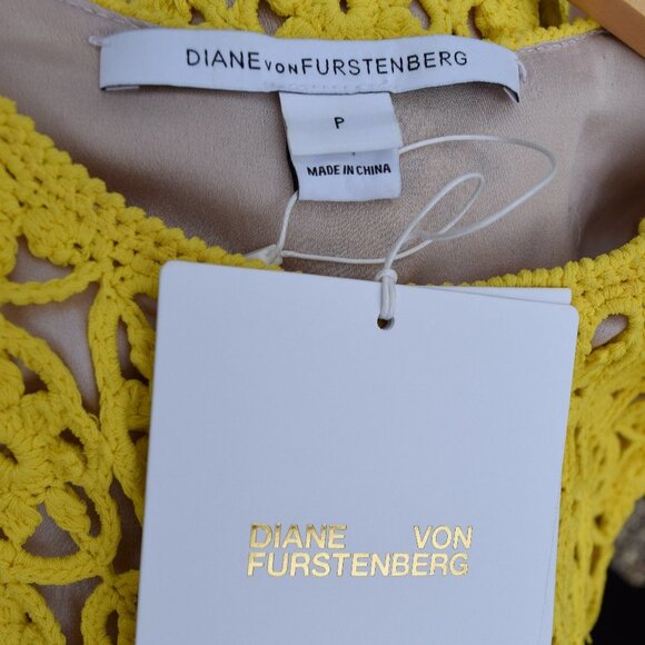 Diane Von Fustenberg Inaya Crochet Yellow Dress - Picture 8 of 12